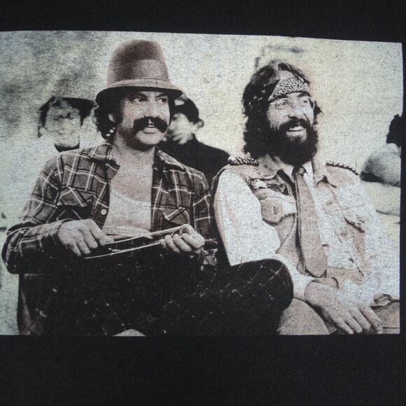 CHEECH & CHONG UP IN SMOKE MOVIE PHOTO - BLACK MEDIUM T-SHIRT L279 - Picture 2 of 4